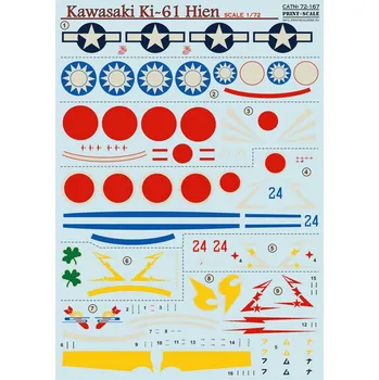 Plastikový model Print Scale 1/72 Kawasaki Ki-61 Hien (wet decals)