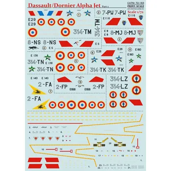 Plastikový model Print Scale 1/72 Dassault/Dornier Alpha Jet Pt.2 (wet decals)