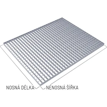 Terasové prkno Pororošt - SP-30/2-34/38 zinkovaný - 800 x 1000