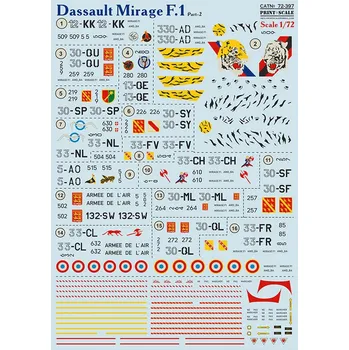 Plastikový model Print Scale 1/72 Dassault Mirage F.1 Part 2 (wet decals)