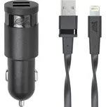 Goobay Riva Power 4225 BD2 duální automobilový adaptér 3,4A/2xUSB, černá + Mfi Apple Lightning kabel