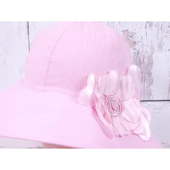 Kšiltovka Klobouček klobouk RDX 7597 růžový lehký s květem velikost čepic: 54cm