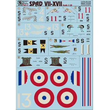 Plastikový model Print Scale 1/48 SPAD VII-XVII Part 1 (wet decals)