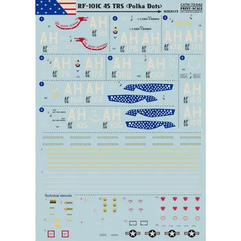 Plastikový model Print Scale 1/72 RF-101C 45 TRS 'Polka Dots' (wet decals)