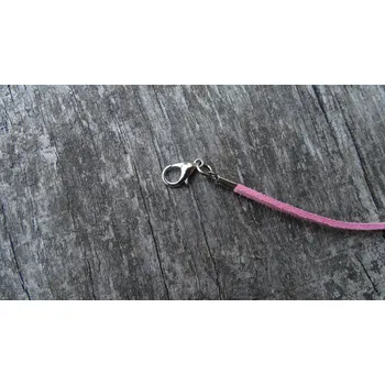 Materiál na výrobu šperku náhrdelník z imitace kůže s karabinkou růžový 45 cm