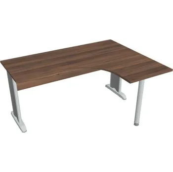 Kancelářský vozík HOBIS kancelářský stůl pracovní tvarový, ergo levý - CE 60 L, ořech + doprava zdarma