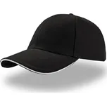 Čepice s kšiltem 33.0005 Atlantis SANDWICH česaná bavlna šestipanelová černá/bílá