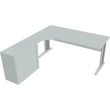 Kancelářský vozík HOBIS kancelářský stůl pracovní, sestava pravá - CE 1800 HR P, šedá + doprava zdarma