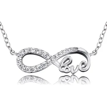 Náhrdelník Náhrdelník ENGELSRUFER Infinity stříbrný se zirkony ERN-LILINFINITY-LOVE
