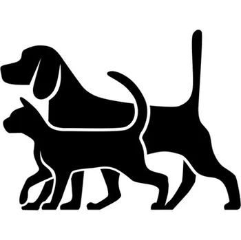 Samolepicí dekorace na vozidlo Samolepka pes a kočka na auto a motorku, tuning nálepka (5149)