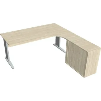 Kancelářský vozík HOBIS kancelářský stůl pracovní, sestava levá - CE 1800 HR L, akát + doprava zdarma