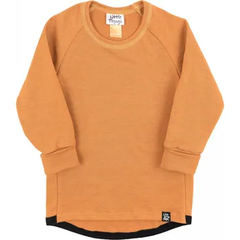 Pánské tričko hořčicové bavlněné triko s dlouhým rukávem