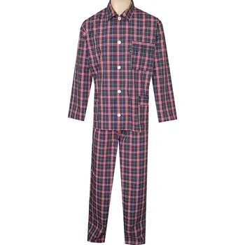 Pánské pyžamo Pánské Pyžamo Popelín FOLTÝN PI22 červenošedá kostka Velikost: 3XL, Materiál: Košilovina-popelín