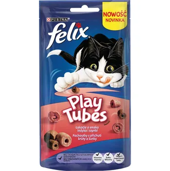 Pamlsek pro kočku Purina Felix Play Tubes Krůta a šunka 50 g