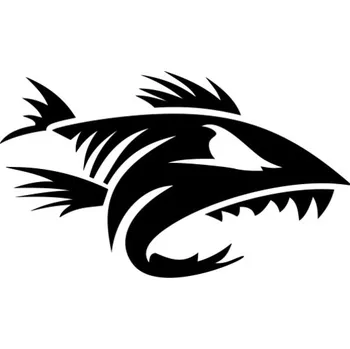 Samolepicí dekorace na vozidlo Samolepka dravá rybka na auto a motorku, tuning nálepka (5115)