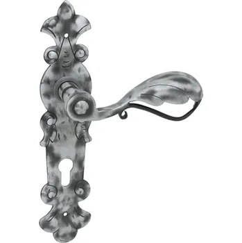 Dveřní kování Štítová klika M&P kování ALBAN kovaná Provedení: klika / klika, Povrch: Kovaná šedá, Rozteč: 72 8584138056099