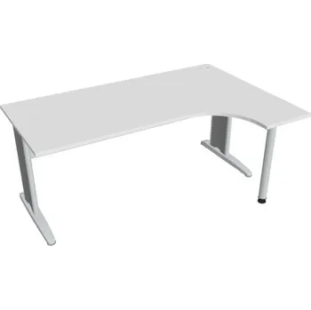 Kancelářský vozík HOBIS kancelářský stůl pracovní tvarový, ergo levý - CE 1800 L, bílá + doprava zdarma
