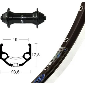 Zapletené kolo OEM přední zapletené kolo 28x1.75' RM-60 Rigida Zac 19 (černá)