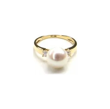 Prsten Prsten ze žlutého zlata, mořskou perlou a zirkony Pattic AU 585/000 2,90 g BV501901Y-53