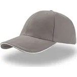 Čepice s kšiltem 33.0005 Atlantis SANDWICH česaná bavlna šestipanelová šedá/bílá