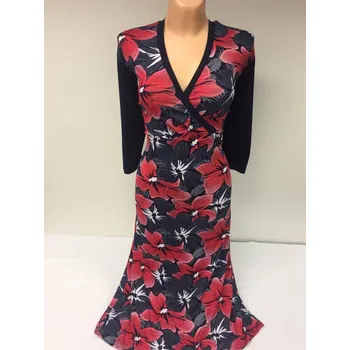 Dámské šaty Šaty s delším rukávem LIKA, Barva Červená, Velikost XXL 48, Materiál 96% Viskoza 4% Lycra