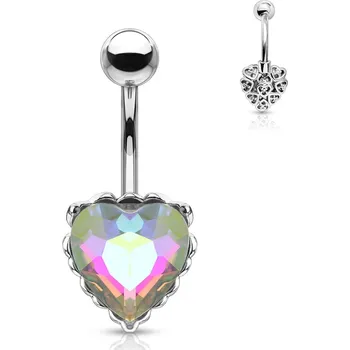 Módní doplněk Šperky4U Piercing do pupíku srdíčko - WP01339-AB