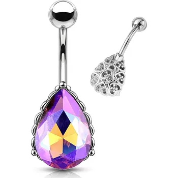 Módní doplněk Šperky4U Piercing do pupíku kapka - WP0024-A