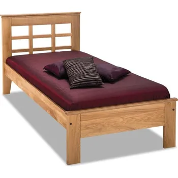 Postel Krajča Jednolůžková postel z masivu Lea (letiště) 90 x 200 cm Povrchová úprava dřeva: Bezbarvý lak PUR, Druh dřeva: Smrk