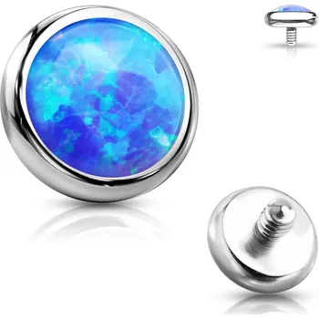 Piercing Šperky4U Náhradní kamínek opál k dermálu, průměr 4 mm - MD017-04OP05