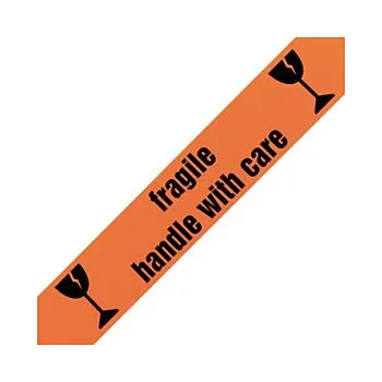 Lepicí páska Tichá výstražná lepicí PP páska FRAGILE - HANDLE WITH CARE, 50mm, návin 66m, tloušťka 55µm | RAJA - Balení po 6 ks