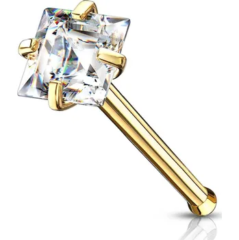 Piercing Šperky4U Zlacený piercing do nosu čtvereček - N0133GDC