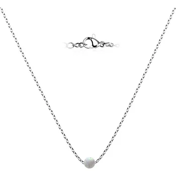 Náhrdelník NUBIS® Ocelový opálový náhrdelník - kulička 5 mm - NBP60-OP17