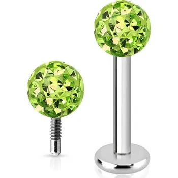 Piercing Šperky4U Piercing do brady labreta s krystaly Crystals from SWAROVSKI® 1,2 x 8 mm - LB1038-1208G