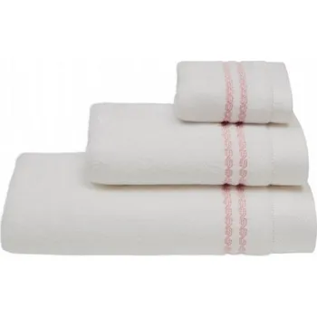 Ručník Malý ručník CHAINE 30 x 50 cm - Bílá / růžová výšivka, Soft Cotton