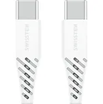 Synchronizační a nabíjecí kabel USB-C / USB-C SWISSTEN - 100W - 1,5m - bílý