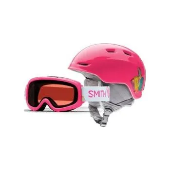Cyklistická přilba Helma + brýle Smith ZOOM JR/GAMBLER Pink Popsicles velikost YM