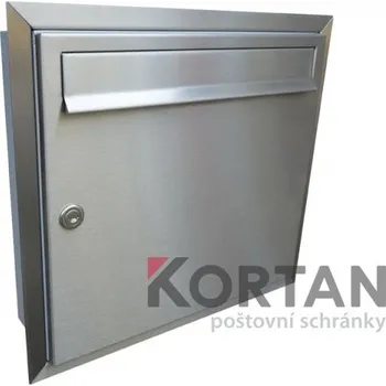 Poštovní schránka 1x poštovní schránka A-01 bez jmenovky k zazdění do sloupku + orámování L profilem - NEREZ / šedá