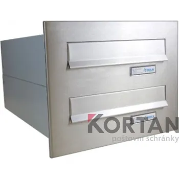 Poštovní schránka 2x poštovní schránka B-04 k zazdění do sloupku + čelní deska - NEREZ / šedá