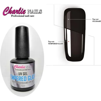 Charlie UV/LED Gel - Tempered GLASS Top průhledný vrchní lesk : 15ml