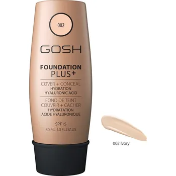 Kosmetika Gosh Foundation Plus+ Odstín: 002 Ivory 30 ml