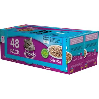 Whiskas Kapsičky pro dospělé kočky rybí výběr v želé, 48 x 100 g