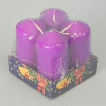 Svíčka Svíčka Lis.Válec 40x80 lila S/4 (31040080920)