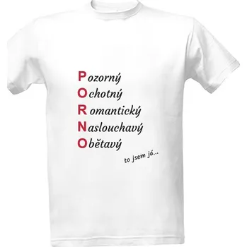 Tričko s potiskem P O R N O pánské