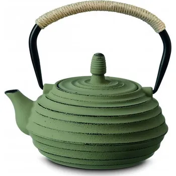 Konvice na čaj Čajová zahrada Japonská litinová konvice Ainu zelená 700ml s podložkou