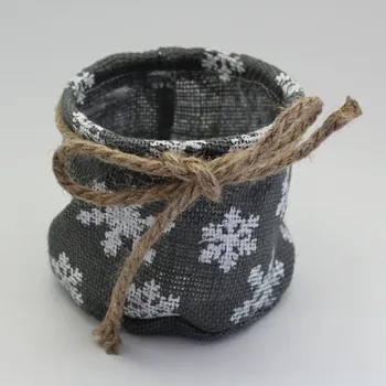 Vánoční dekorace Obal juta pr.10V10cm šedá (YQ8050-S)