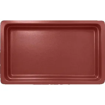 Plech na pečení Gastronádoba porcelánová GN 1/1 červená mat, hloubka 65 mm