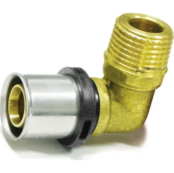 Vodovodní potrubí PipeTec Deutschland Mosazná lisovací spojka úhlová 26x3 / 3/4" AG TH