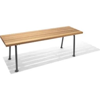 Zahradní stůl Parkový stůl Optim - Teak, Kovářská čerň, K přišroubování