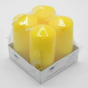 Svíčka Svíčka Lis.Válec 40x80 žlutá S/4 (31040080904)