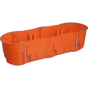 Elektroinstalační krabice Přístrojová krabice pro povrchovou montáž 60mm do sádrokartonu trojitá oranžová